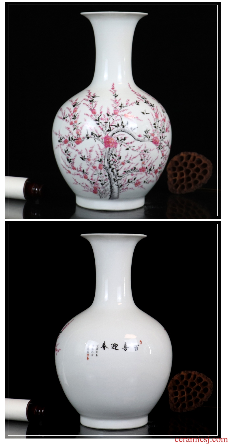 Jingdezhen ceramics vase furnishing articles contemporary and contracted manual flowers in Chinese flower arranging office sitting room adornment