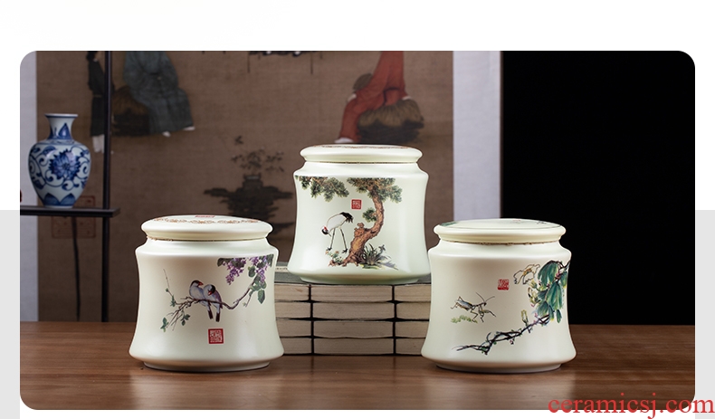 Blower, jingdezhen ceramic seal pot large white tea caddy tea caddy POTS and POTS pu-erh tea pot