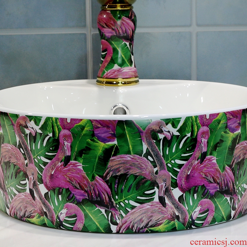 The stage basin sink rectangular basin bathroom ceramic household lavatory contracted Nordic tuba basin