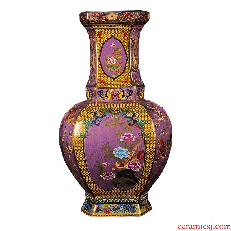 Jingdezhen ceramics high-grade imitation antique vase enamel powder enamel craft porcelain decorative furnishing articles