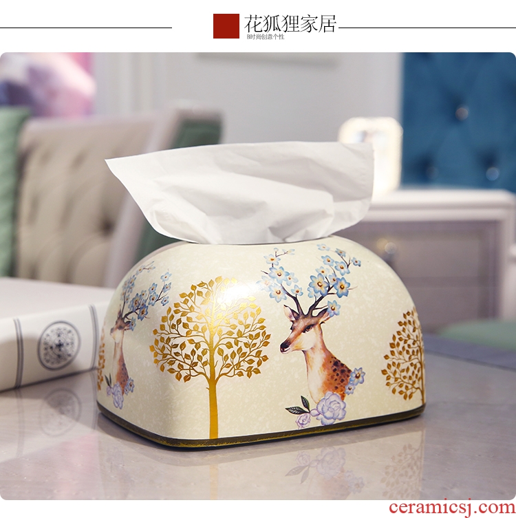 American ceramic household contracted take place restaurant decorative paper carton European sitting room tea table smoke box meal tissue boxes