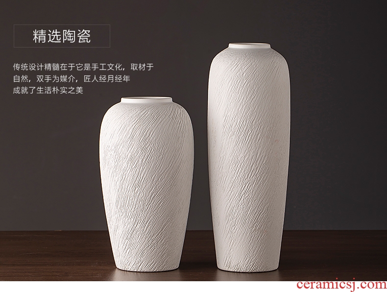 New Nordic jingdezhen ceramic vase contemporary and contracted dried flower arranging flowers sitting room adornment is placed white POTS
