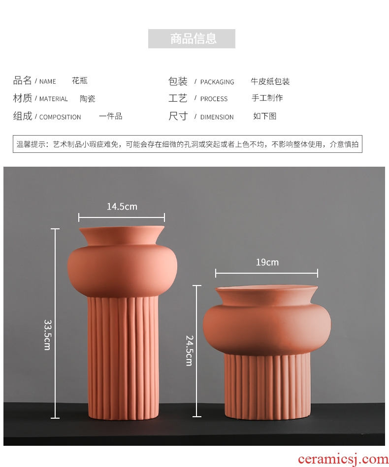 BEST WEST light ceramic vases, large luxury geometry model room soft adornment ornament furnishing articles designer