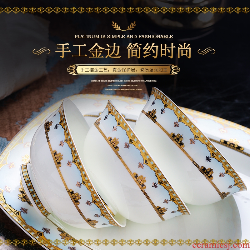 Nordic high-grade tableware suit household jingdezhen original personality dishes dishes wedding gift dishes suit