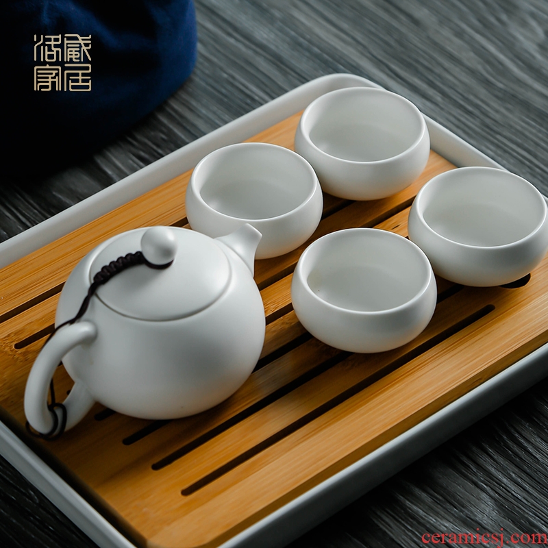 Blower, kung fu tea set home portable travel a pot of two cups of combination cups dish of jingdezhen ceramic teapot