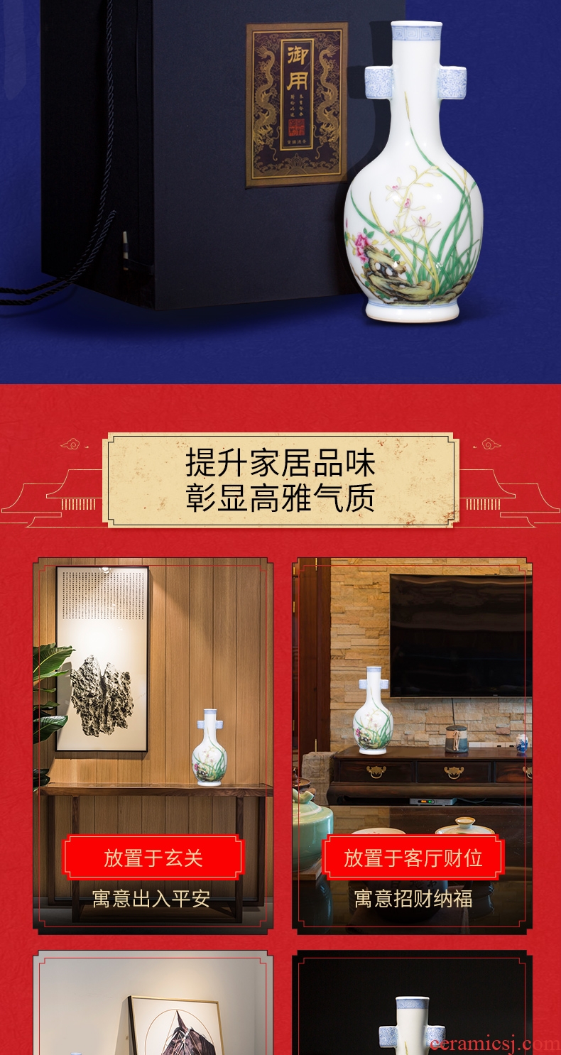 Ning sealed kiln jingdezhen small handmade porcelain vase ceramics home furnishing articles of Chinese style tea table small desktop
