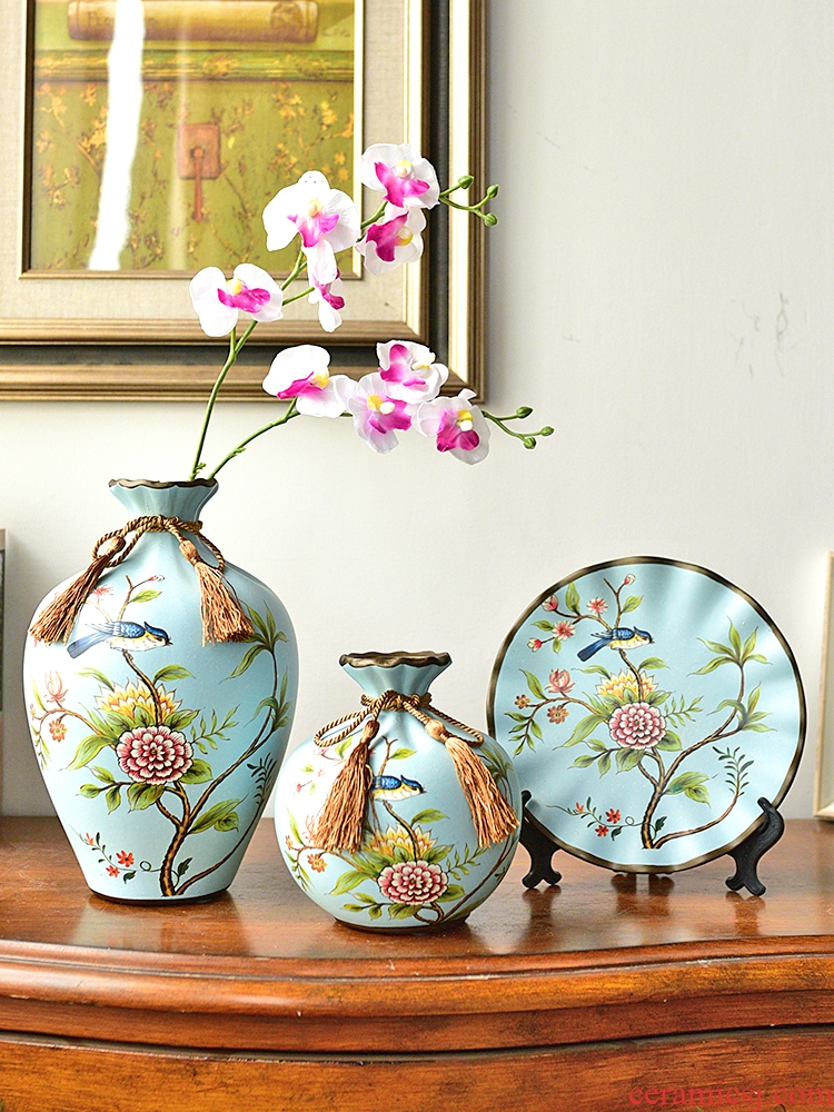 Murphy's creative ceramic vase three-piece artical wine sitting room porch soft adornment handicraft furnishing articles