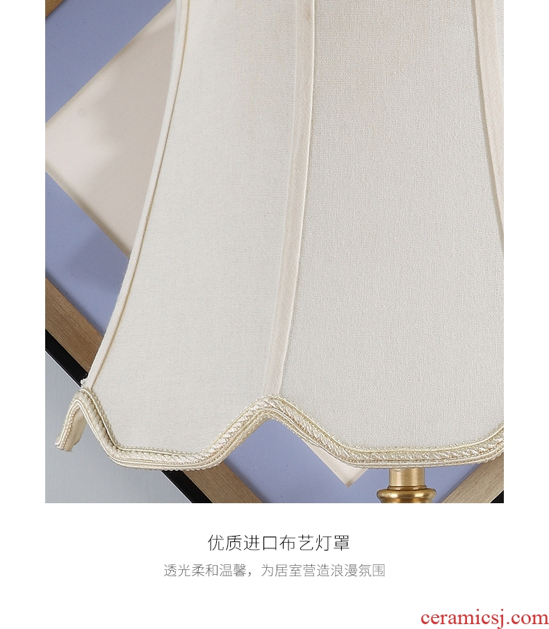 American new Chinese style full copper lamp light colored enamel porcelain sitting room lamps and lanterns of study of luxury european-style lamp of bedroom the head of a bed