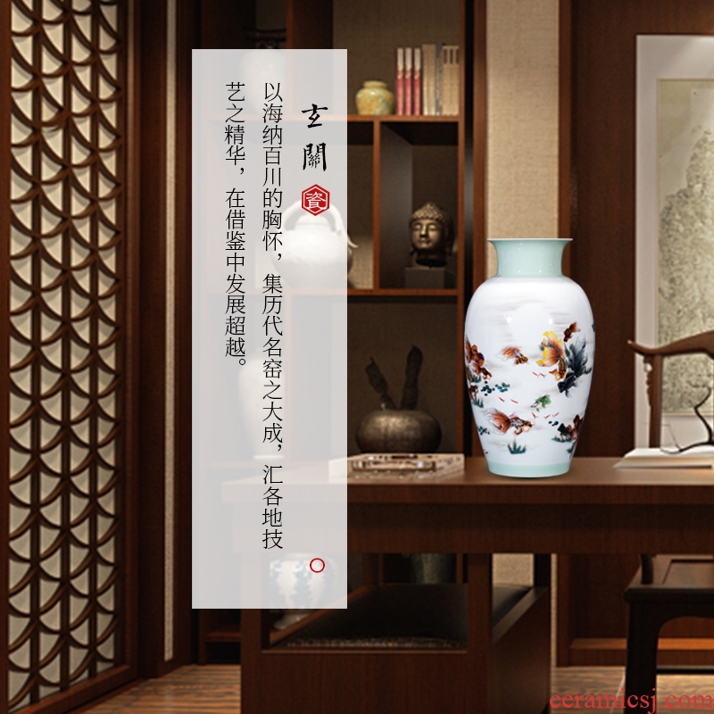 Jingdezhen ceramics powder enamel vase furnishing articles of modern Chinese style household adornment sitting room TV cabinet decoration flower arrangement