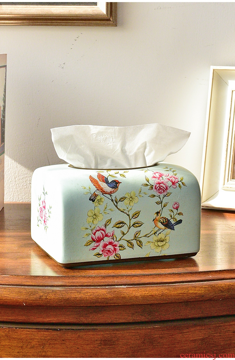 Murphy American country ceramic household smoke box European sitting room dining-room decorates paper napkin tissue box box
