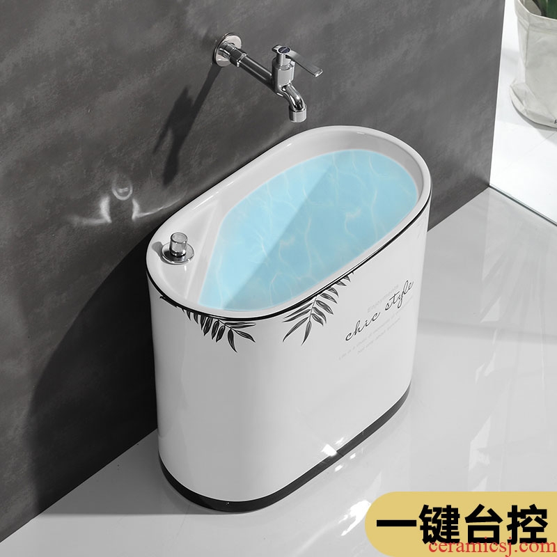 Nordic contracted small balcony mop mop pool splling pool toilet sewage pool of household ceramic mop pool basin