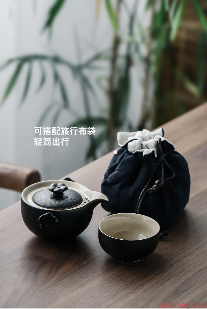 Three thousand cup to crack a pot of tea village two cups of Japanese ceramics 2 office travel portable mini tea tea set