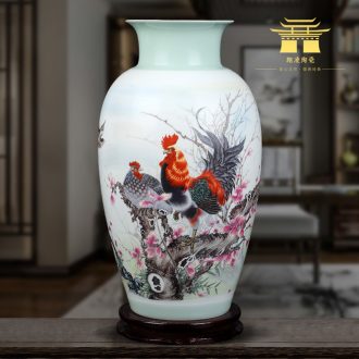 Jingdezhen ceramics vase furnishing articles sitting room flower arranging new Chinese style household TV ark decoration arts and crafts