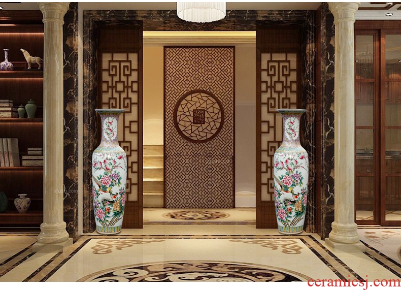 New classical Chinese ceramics jingdezhen sitting room floor furnishing articles hotel door big vase decoration decoration
