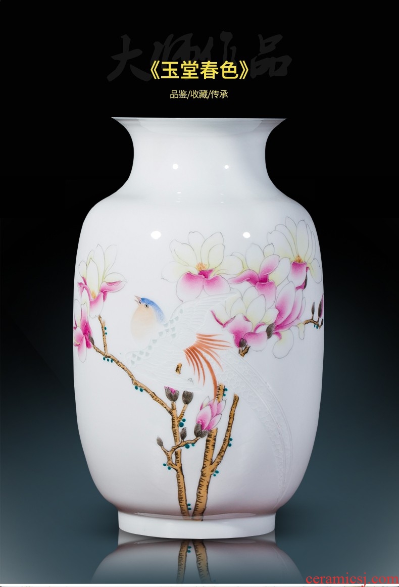 Jingdezhen ceramic vase famous hand-painted Chinese pomegranate thin foetus and exquisite furnishing articles home sitting room adornment flower arrangement