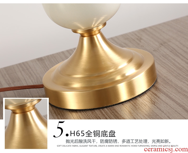 American whole copper ceramic desk lamp LED contracted warm idea of bedroom the head of a bed a marriage between example room chandeliers