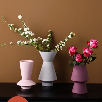 Nordic ins wind soft outfit furnishing articles ceramic vases, flower arrangement sitting room adornment example room frosted flower implement hydroponic flowers