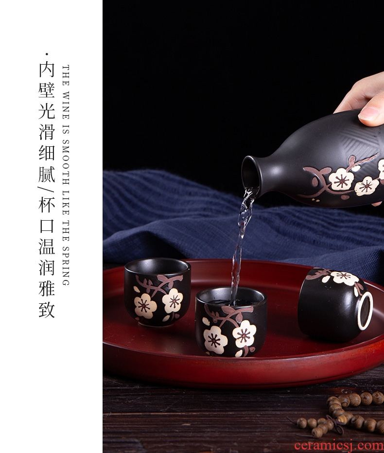 , japanese-style wine suit jingdezhen wine wine drinking rice wine liquor suit the cherry blossom gift boxes gifts
