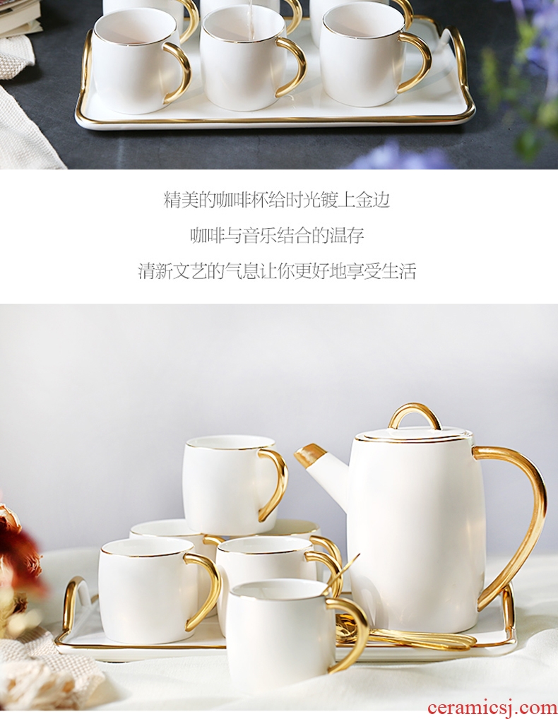 The Nordic camellia tea cups little luxury in the afternoon tea set jingdezhen high-grade western light much coffee cup gift set
