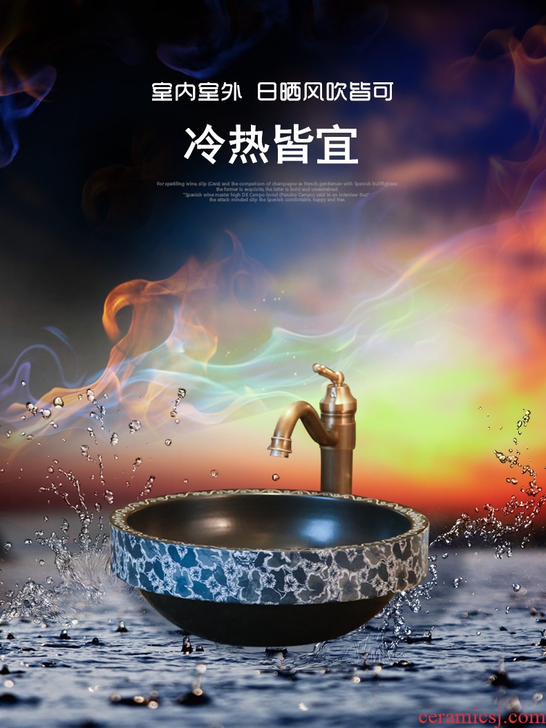 Europe type restoring ancient ways in the ceramic taichung basin sink undercounter creative stage basin half embedded lavabo household