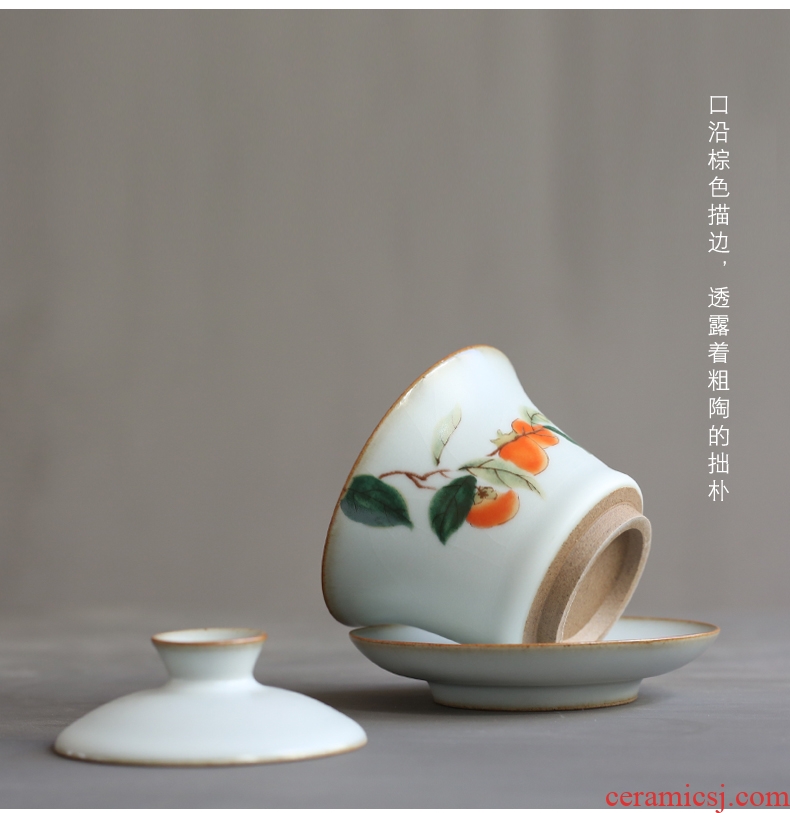 YanXiang fang large tureen your kiln bowl kung fu tea tea ware ceramic cups three to make tea bowl bowl