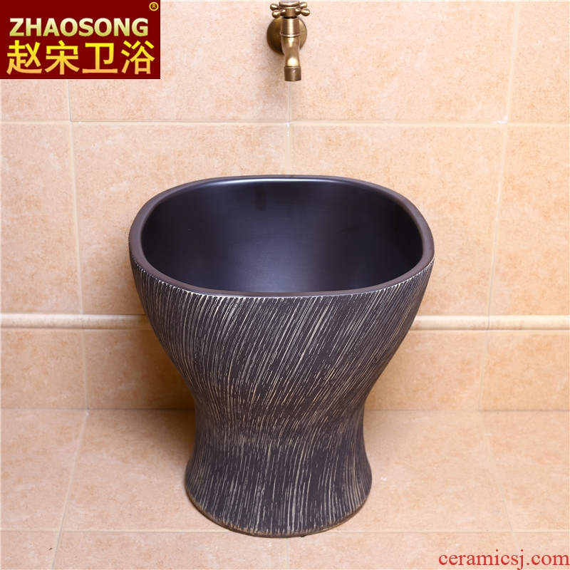 Zhao song conjoined mop pool square large mop basin of Chinese style restoring ancient ways of archaize ceramic mop basin outdoor balcony