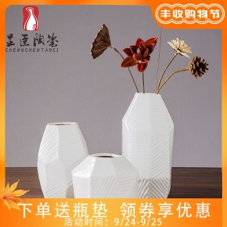 2019 new ceramic vase white contracted and contemporary sitting room TV creative zen dry place desk vases