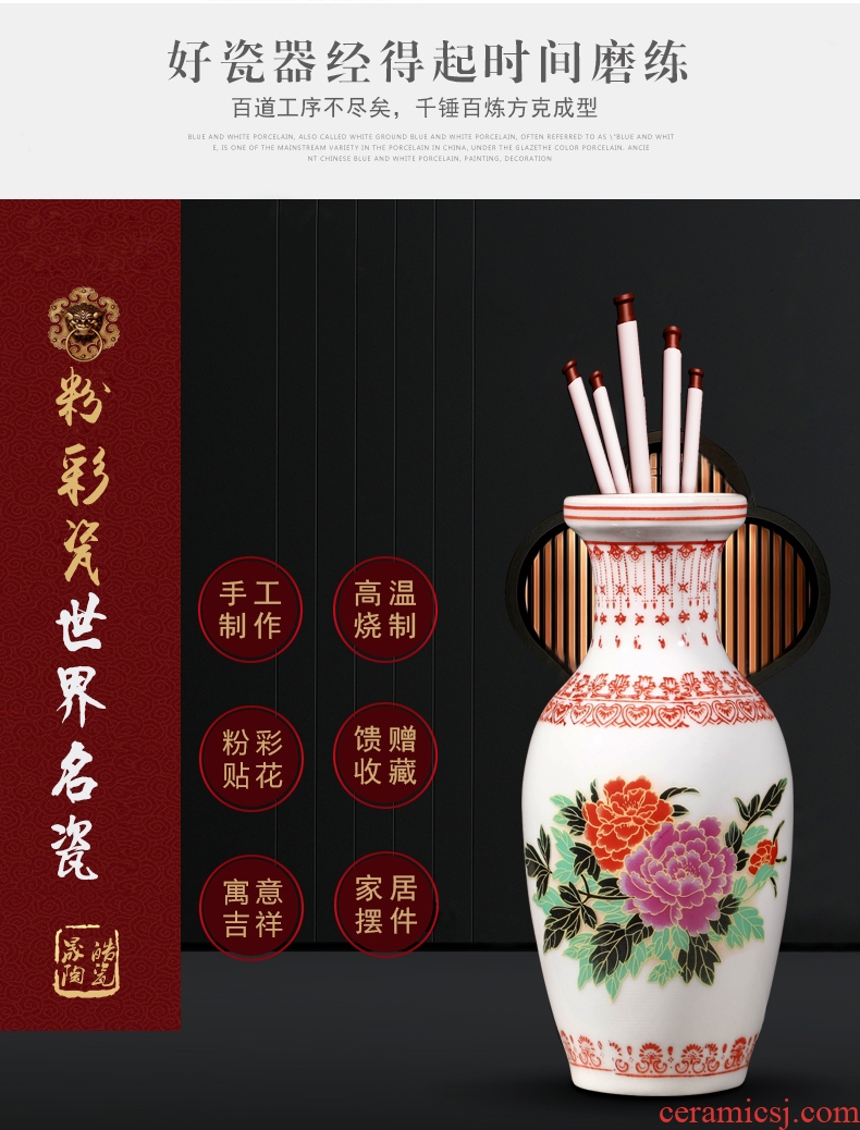 Jingdezhen ceramics flower arranging floret bottle of archaize enamel vase small household act the role ofing is tasted the sitting room TV ark furnishing articles