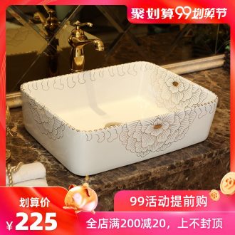 Spring rain jingdezhen ceramic rectangle bathroom stage basin sinks the sink basin bathroom decoration