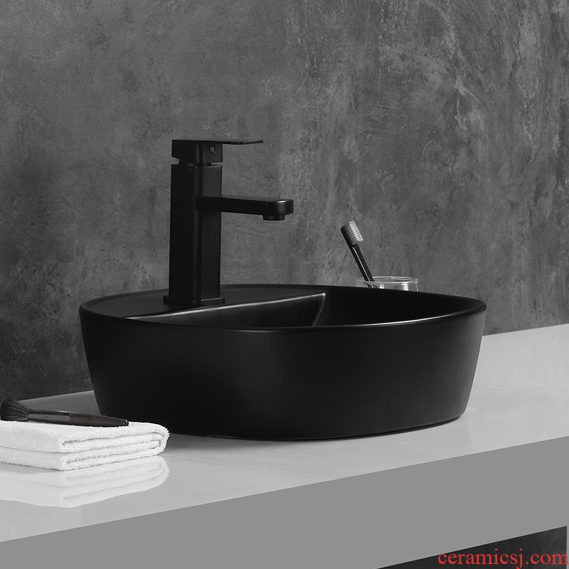 Basin of northern Europe on the ceramic lavabo rectangular black contracted household bathroom European art basin