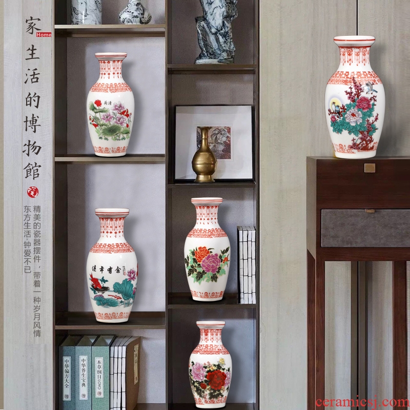 Jingdezhen ceramics flower arranging floret bottle of archaize enamel vase small household act the role ofing is tasted the sitting room TV ark furnishing articles