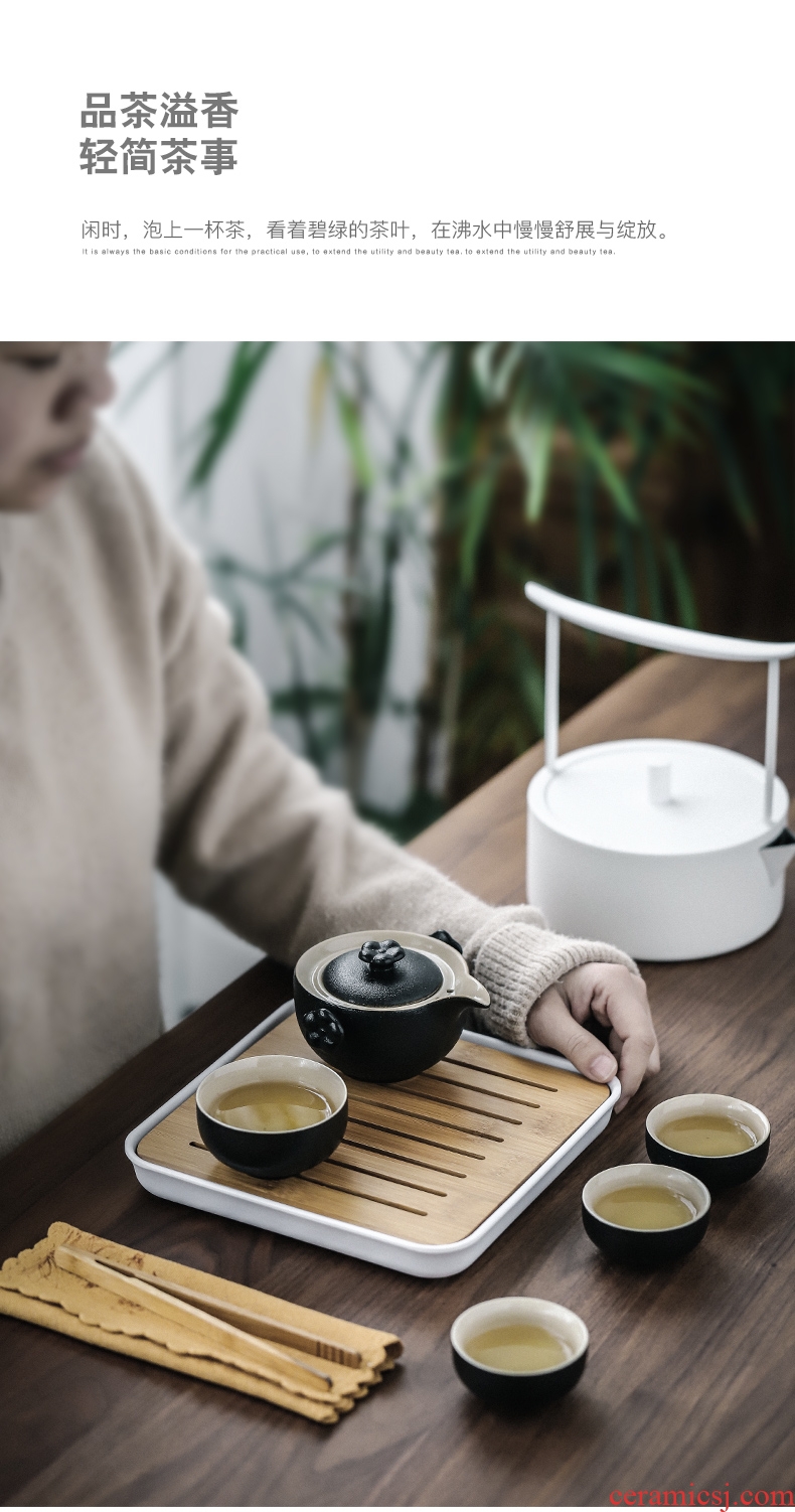 Three thousand cup to crack a pot of tea village two cups of Japanese ceramics 2 office travel portable mini tea tea set