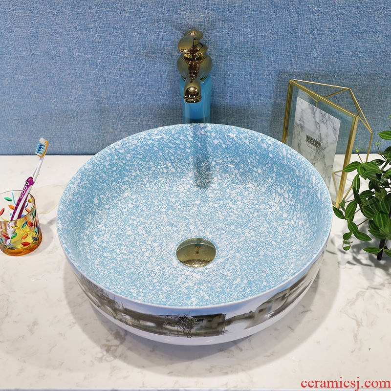 M the European golden stage basin square ceramic art basin basin lavatory basin sink sink