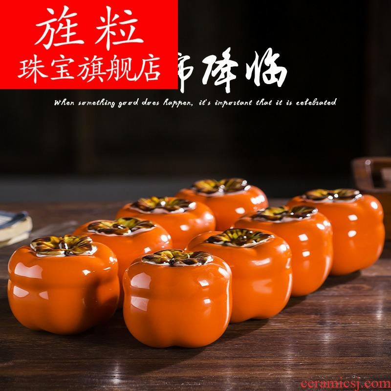 Jingdezhen ceramic simulation q7 little persimmon furnishing articles all the best home sitting room adornment wedding creative decorations