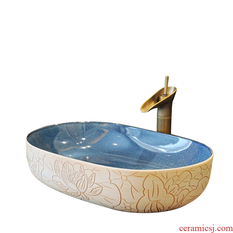 The stage basin ceramic lavabo art lavatory household single balcony toilet mesa of the basin that wash a face to wash basin