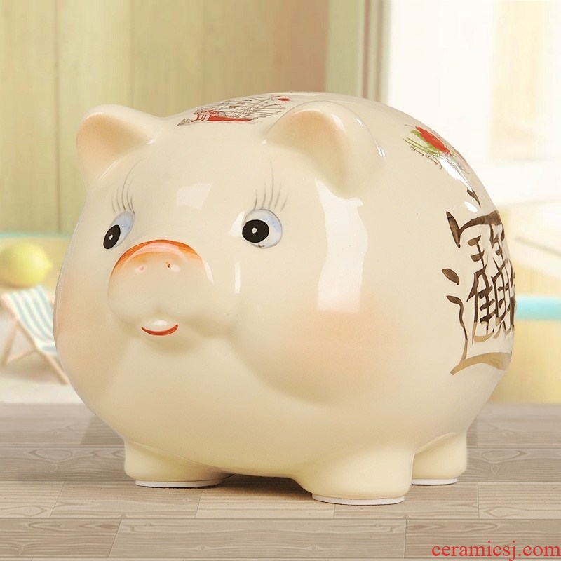 Preferable covered with ceramic piggy bank. Piggy bank boreal Europe style cute Chinese zodiac
