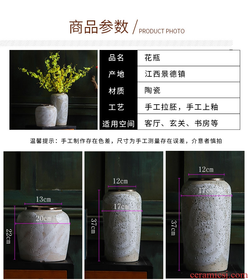 American retro jingdezhen ceramic vase of large sitting room place Chinese flower arranging dried flowers sitting room porch decoration