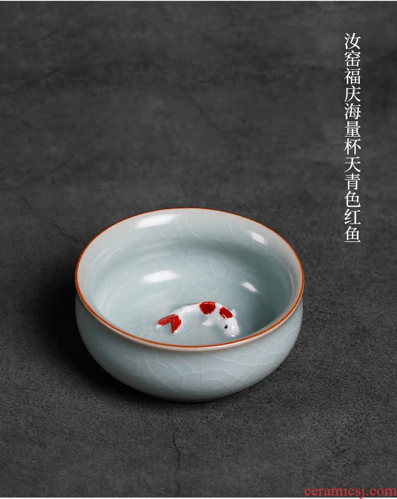 Tea seed your kiln ceramic cups manual master cup single cup fish bowl tea cup can keep open piece of tea light cup