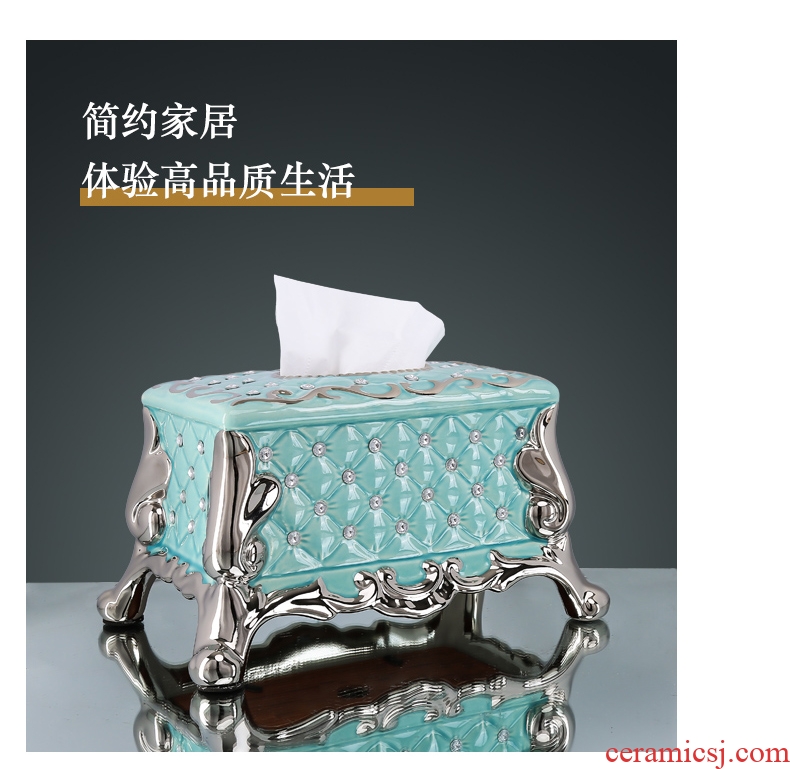 European tissue box creative American home sitting room tea table Nordic desktop smoke box ceramic contemporary and contracted furnishing articles