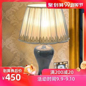 American contracted ceramic desk lamp light LED bedroom berth lamp sitting room study creative luxury decoration lamp T296