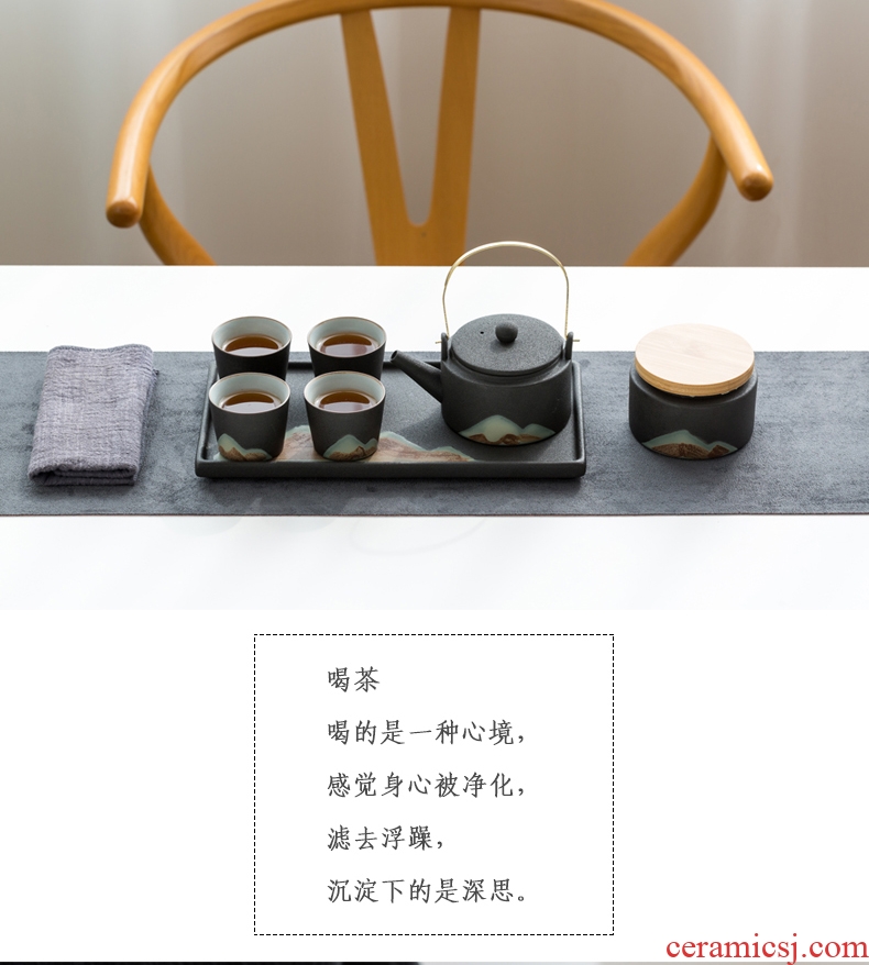 Yipin thousand hall tea service office suit household contracted sitting room teapot teacup tea ceramic kung fu tea set