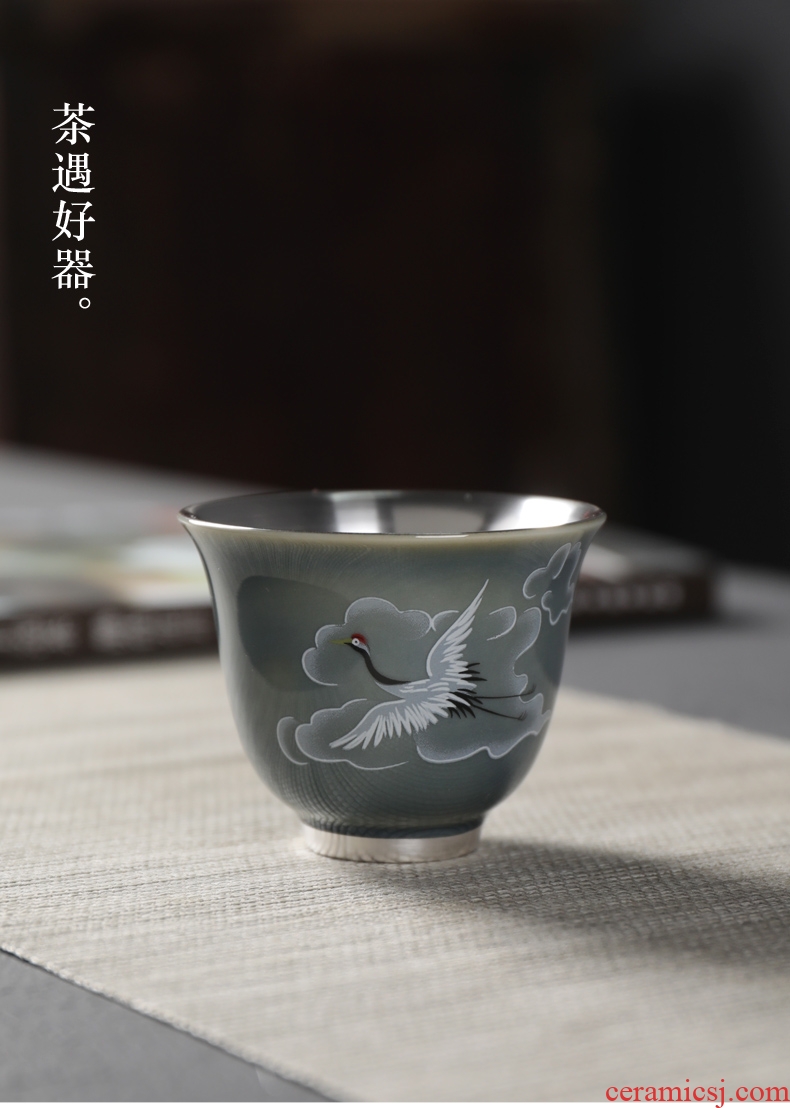 Is good source 999 sterling silver cups masters cup single kung fu tea tasted silver gilding sample tea cup ceramic cups domestic cup