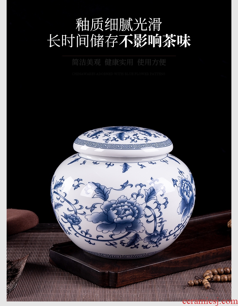 Blower, caddy ceramic seal pot jingdezhen domestic large pu 'er tea box POTS and POTS