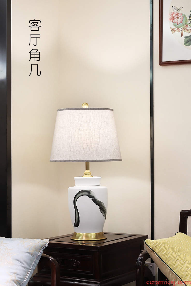 Large number of new Chinese style desk lamp ceramic decoration art study Chinese landscape contracted sitting room porch town house