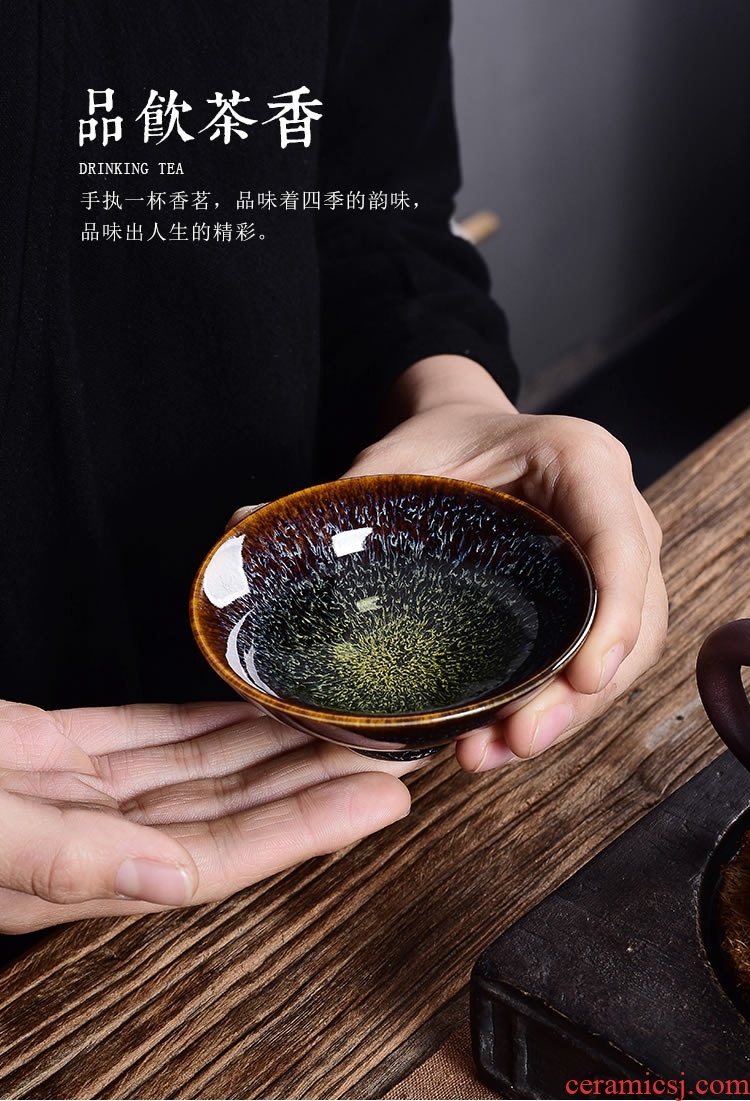 Kiln ceramic cups of tea light kung fu small cup master cup single cup light tea bowl sample tea cup perfectly playable cup
