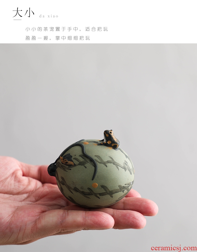 Bo yiu yixing purple sand spraying frog spoil kung fu tea tea furnishing articles accessories ceramics creative small tea for her pet