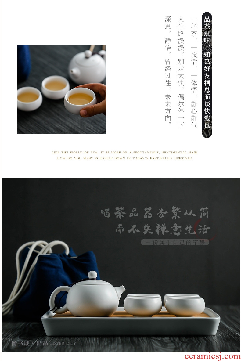 Blower, kung fu tea set home portable travel a pot of two cups of combination cups dish of jingdezhen ceramic teapot