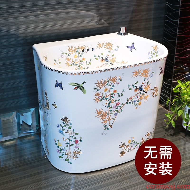 Million birds mop pool ceramic mop pool balcony household cleaning mop basin bathroom sink large toilet