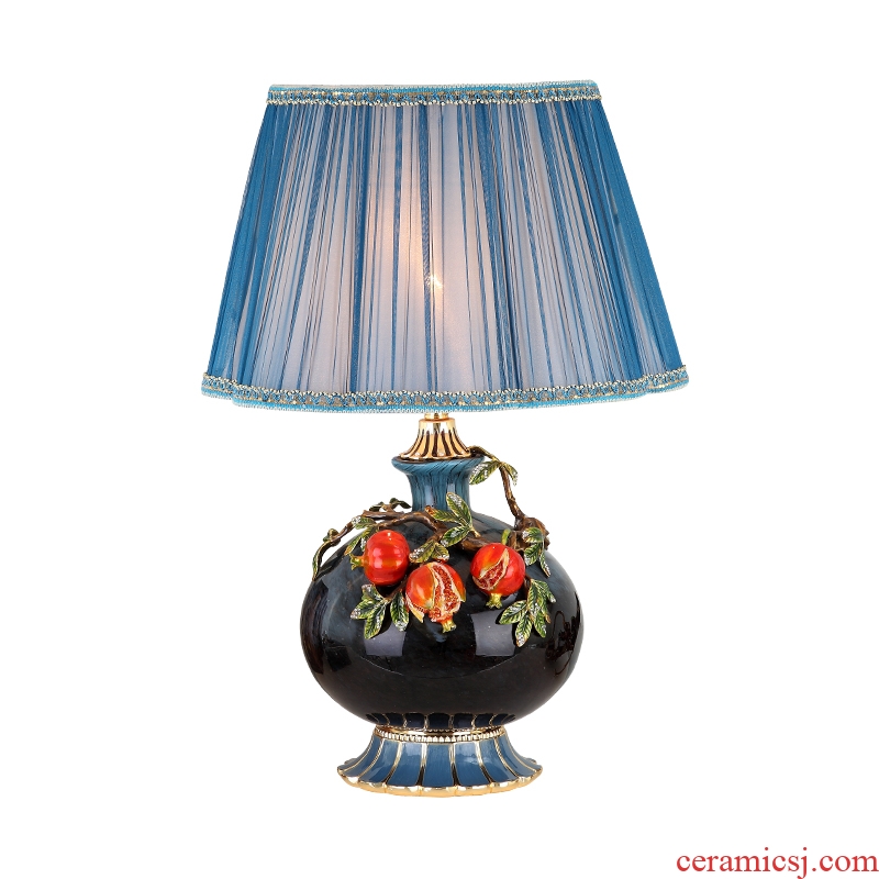 New Chinese style living room colored enamel porcelain lamp American luxury european-style creative villa lighting lamps and lanterns of bedroom the head of a bed