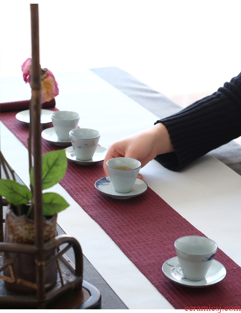 Drink to jingdezhen hand-painted teacup pad of blue and white porcelain ceramic cup spare parts for Japanese insulation pad tea cups